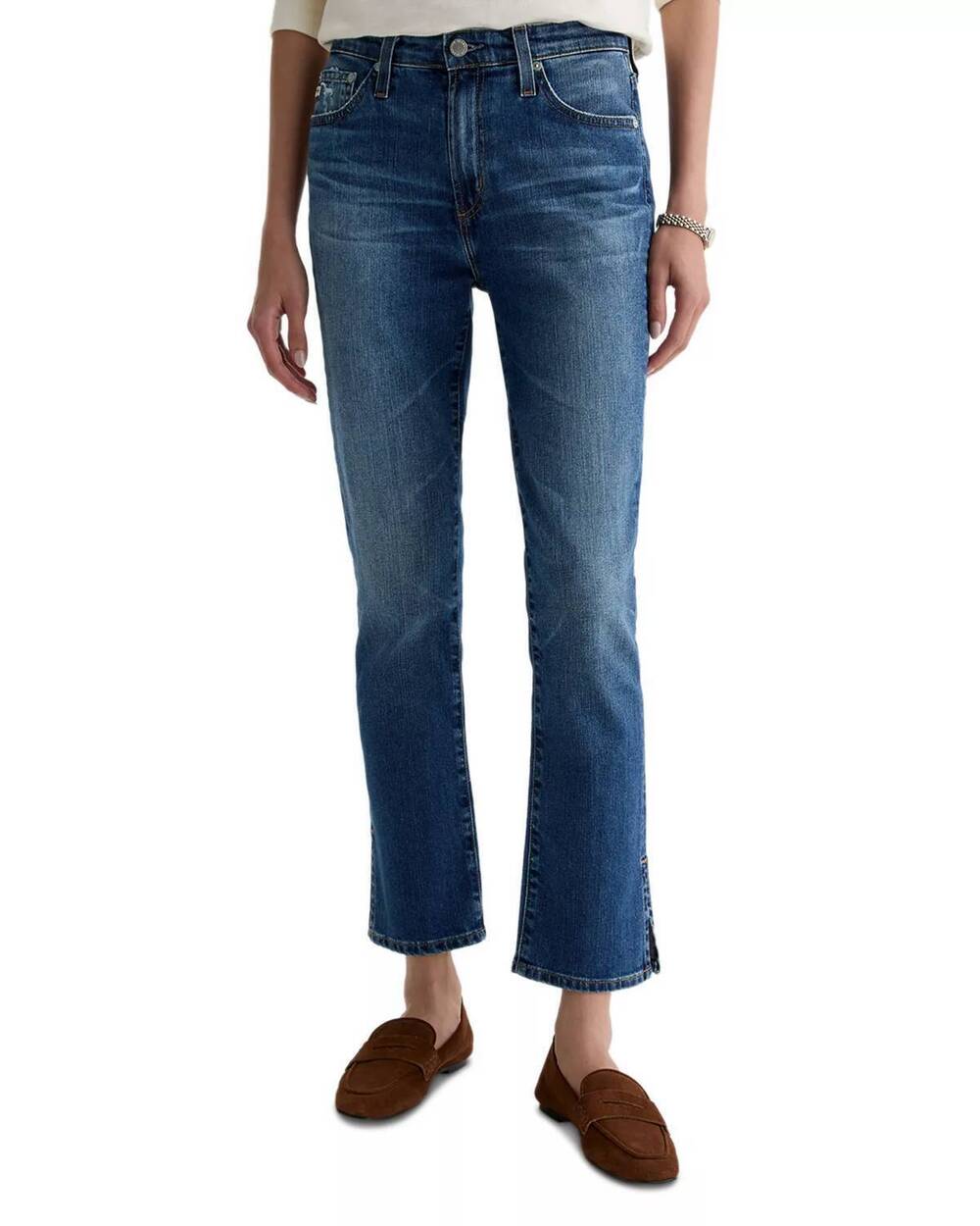 NEW AG JEANS women's mari straight crop jeans in 15 years prague